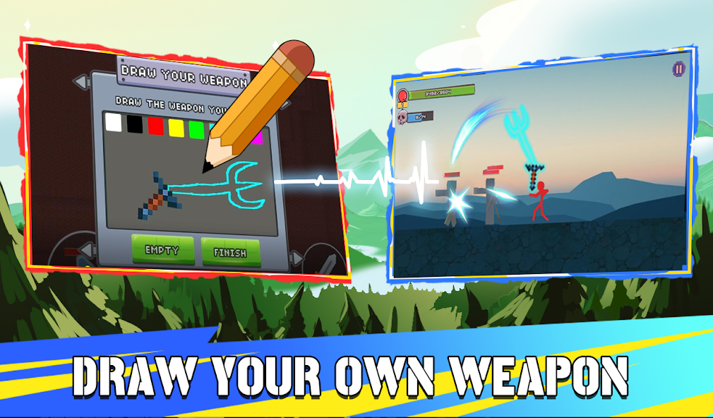 Stickman Fight Mod: Draw Weapons (Unlimited Gold)